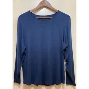 By Chicos Womens Top Size 3 XL Navy Crewneck Long Sleeve Casual Stretchy Coastal
